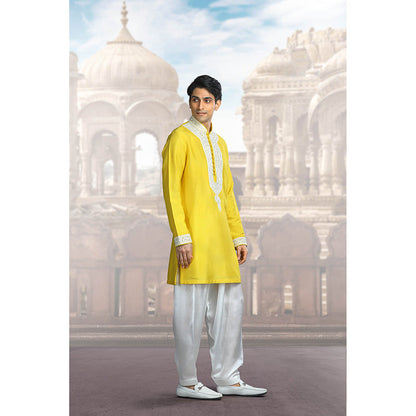 CHAR CHAAND Amber Glow Yellow Kurta for Men
