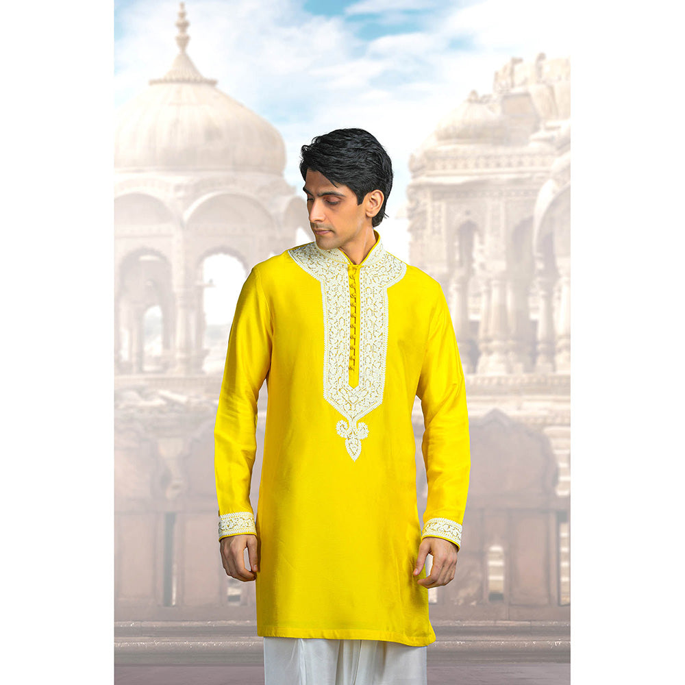 CHAR CHAAND Amber Glow Yellow Kurta for Men
