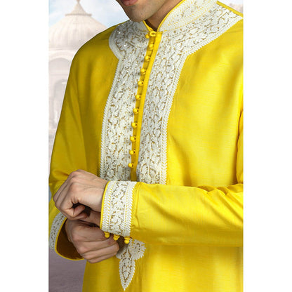 CHAR CHAAND Amber Glow Yellow Kurta for Men
