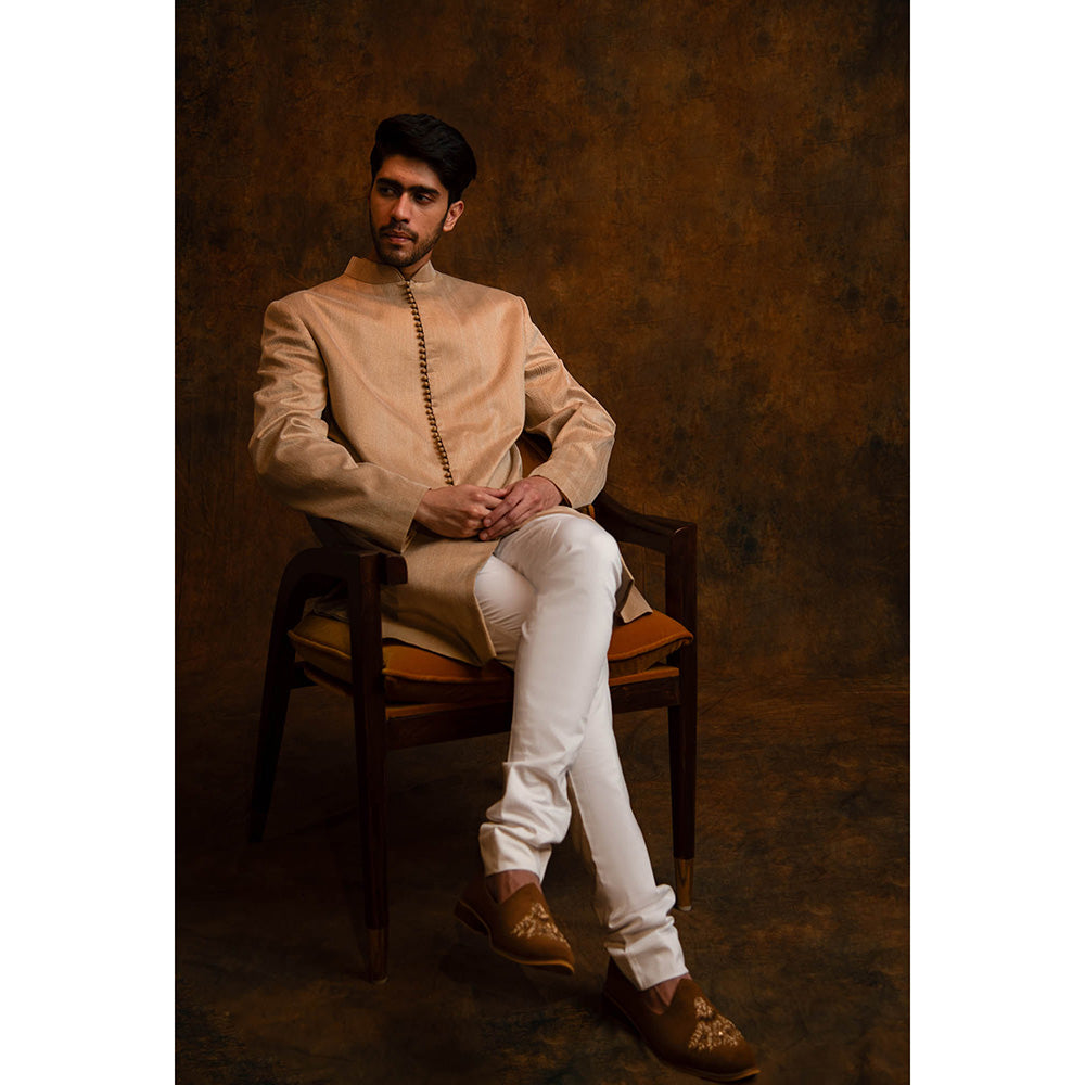 CHAR CHAAND Beige Burlywood Grace Kurta for Men