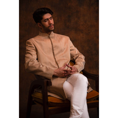 CHAR CHAAND Beige Burlywood Grace Kurta for Men