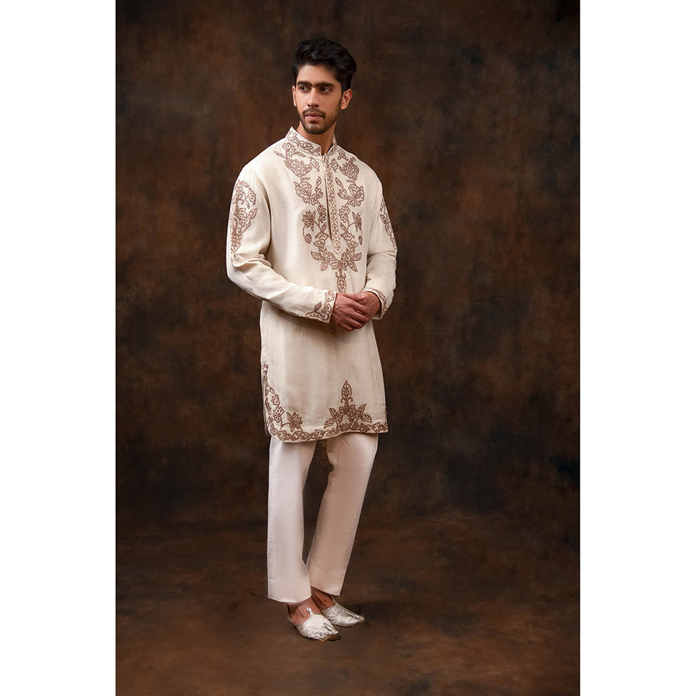 CHAR CHAAND Beige Floral Kurta for Men