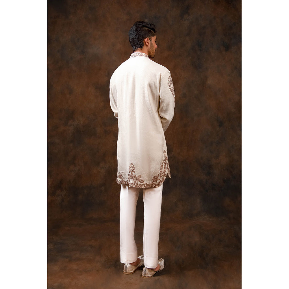 CHAR CHAAND Beige Floral Kurta for Men
