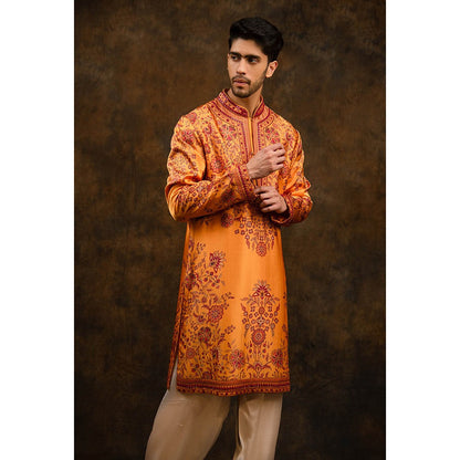 CHAR CHAAND Men Mustard Kurta