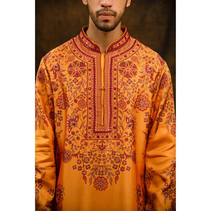 CHAR CHAAND Men Mustard Kurta