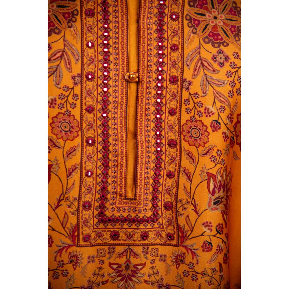 CHAR CHAAND Men Mustard Kurta