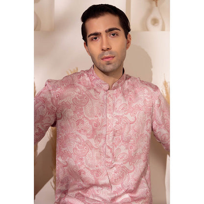 CHAR CHAAND Pink Blush Paisley Printed Kurta