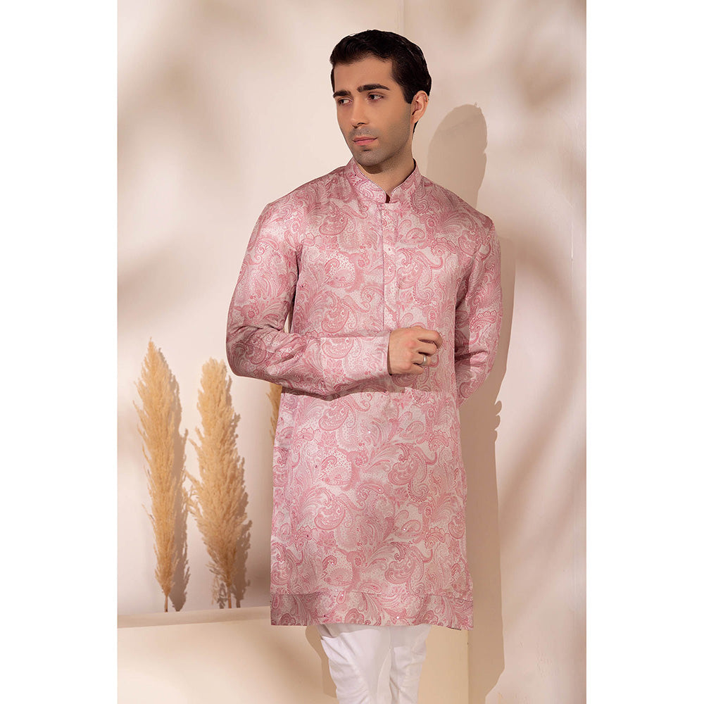 CHAR CHAAND Pink Blush Paisley Printed Kurta