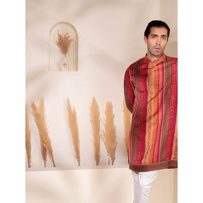 CHAR CHAAND Multi-Color Rangmahal Striped Kurta