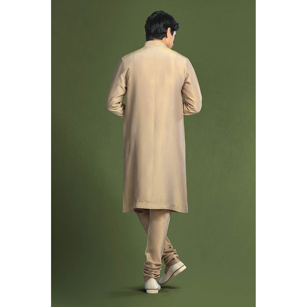 CHAR CHAAND Regal Red Sherwani Set with Zardozi and Aari Embroidery