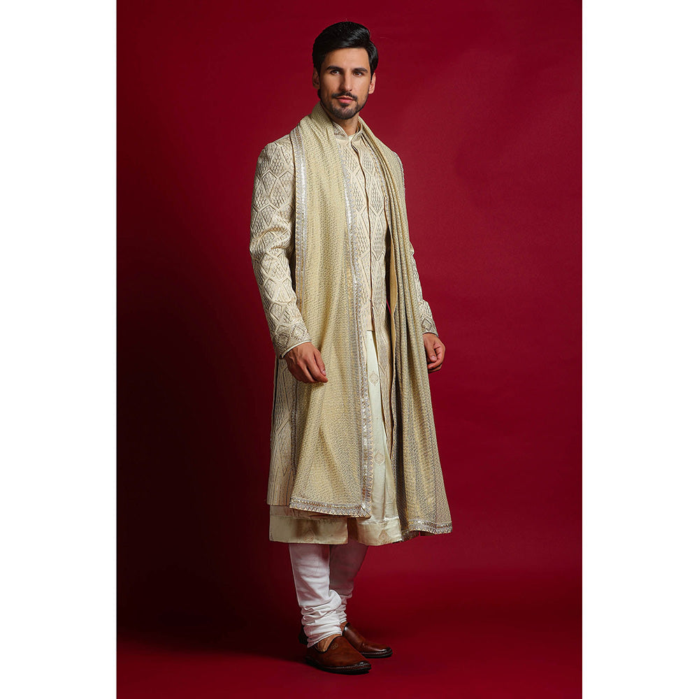 CHAR CHAAND Ivory Majesty Sherwani Set