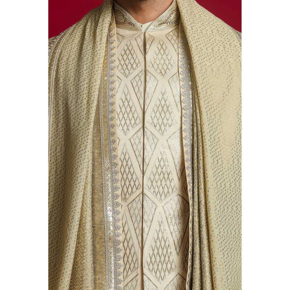 CHAR CHAAND Ivory Majesty Sherwani Set