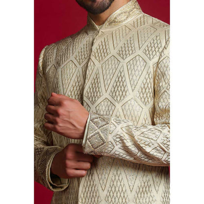 CHAR CHAAND Ivory Majesty Sherwani Set