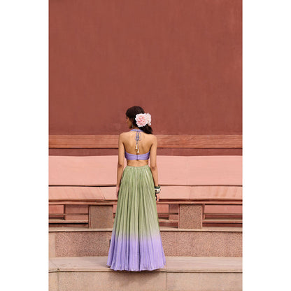 Chamee and Palak Lavender Reina Lehenga with Blouse and Dupatta (Set of 3)