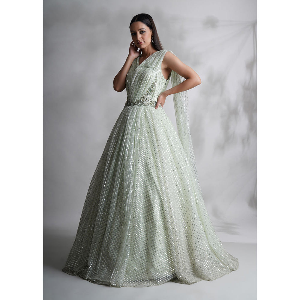 CHAASHNI BY MAANSI & KETAN Green Gown