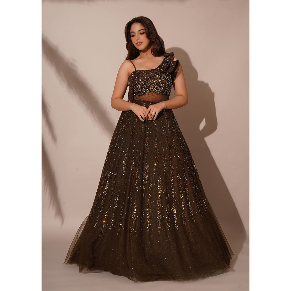 CHAASHNI BY MAANSI & KETAN Brown Gown