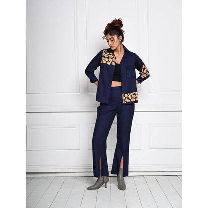 September Spring Navy Blue Mini Jaw Denim Co-Ord (Set of 2)