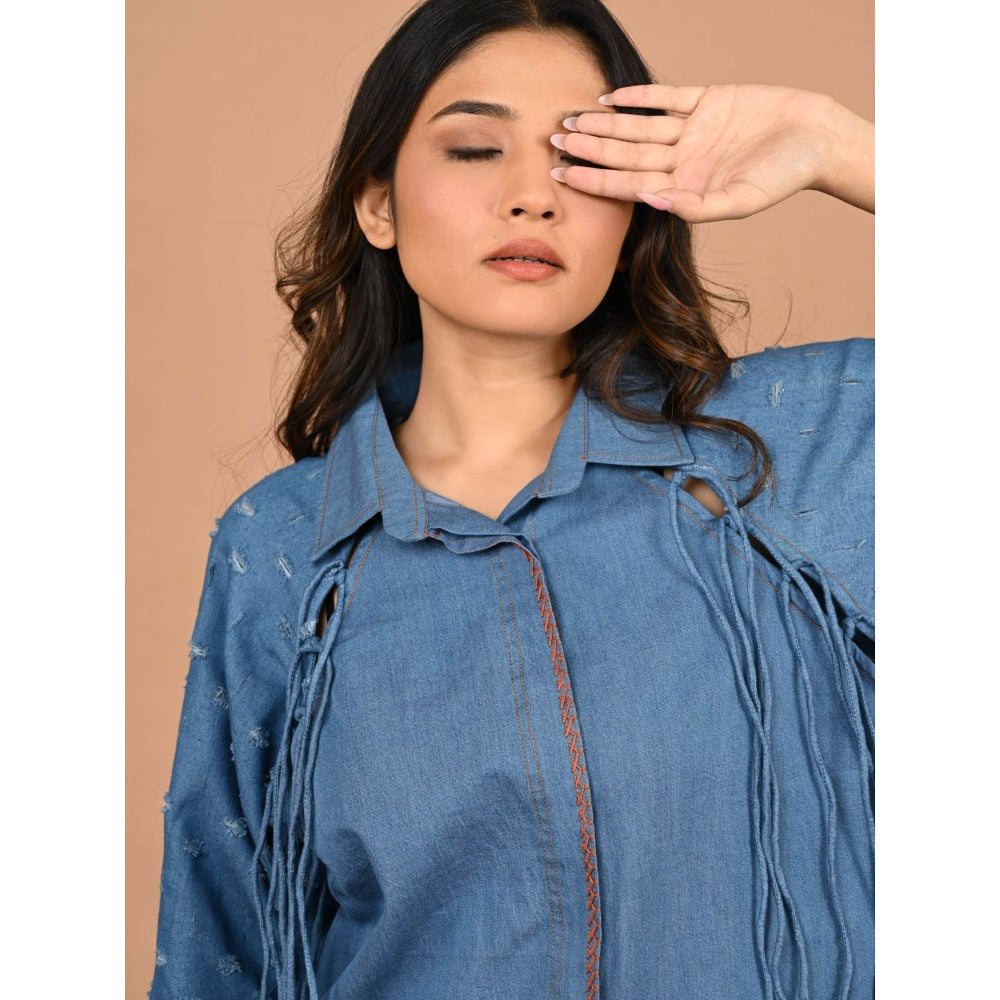 September Spring Blue The String Denim Co-Ord (Set of 2)