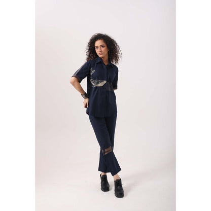 September Spring Navy Whale Co-Ord Set - Navy Blue