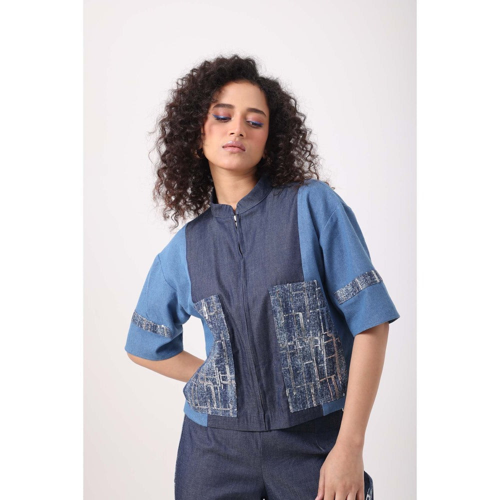 September Spring Micro - Sequence Pocket Patch Co-Ord Set - Blue