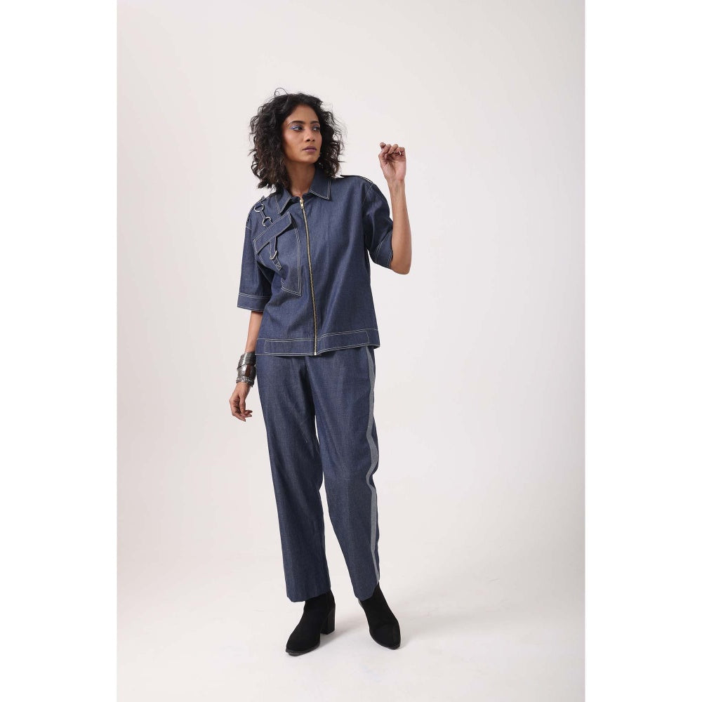 September Spring Dark Denim Anchor Co-Ord Set - Navy Blue