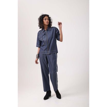 September Spring Dark Denim Anchor Co-Ord Set - Navy Blue