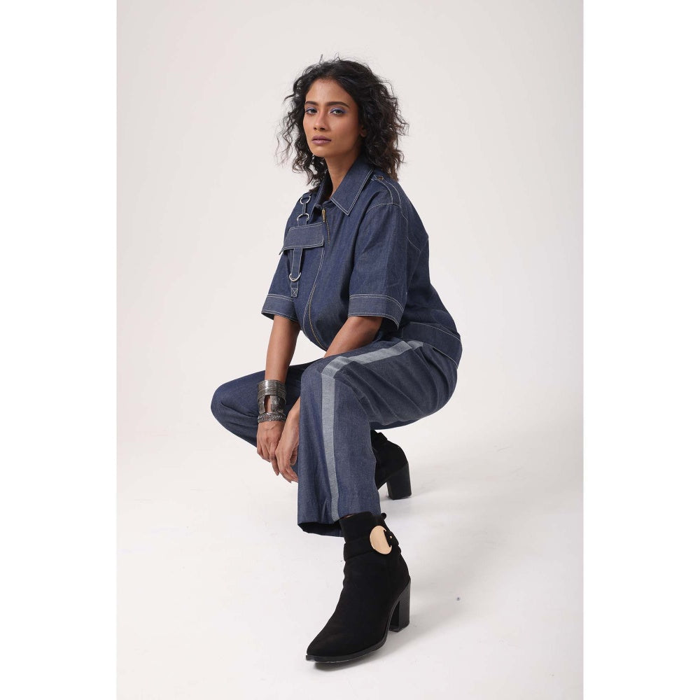 September Spring Dark Denim Anchor Co-Ord Set - Navy Blue
