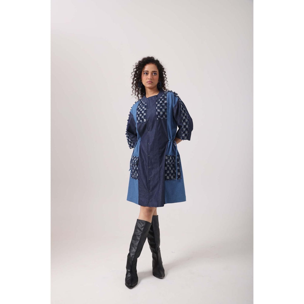 September Spring Jenn Drawstring Dress - Blue