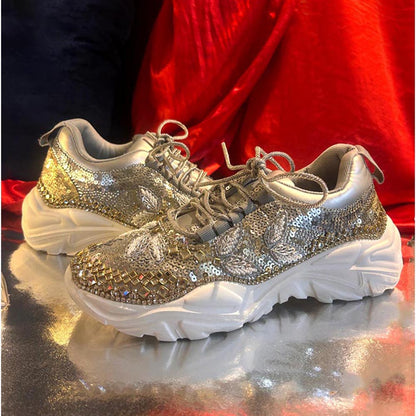 Chal Jooti Crystal Garden Silver Sneakers