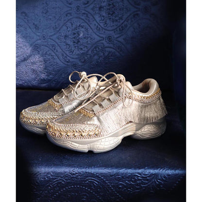 Chal Jooti Magnetic Metallic Silver Sneakers