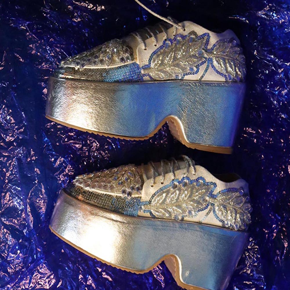 Chal Jooti The Snowflake Silver Sneakers