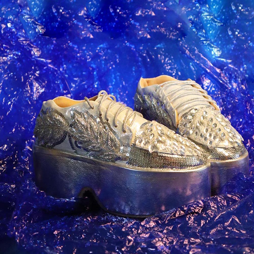 Chal Jooti The Snowflake Silver Sneakers