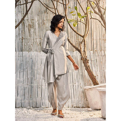 charkhee Grey Wrap Co-Ord (Set of 2)
