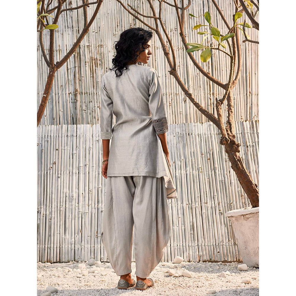 charkhee Grey Wrap Co-Ord (Set of 2)