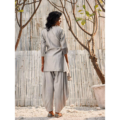 charkhee Grey Wrap Co-Ord (Set of 2)