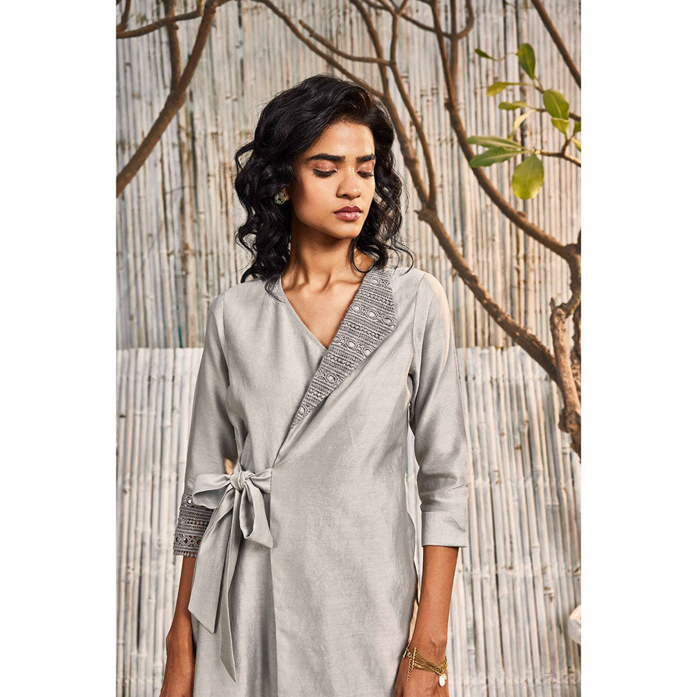 charkhee Grey Wrap Co-Ord (Set of 2)