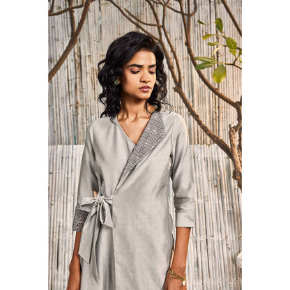 charkhee Grey Wrap Co-Ord (Set of 2)