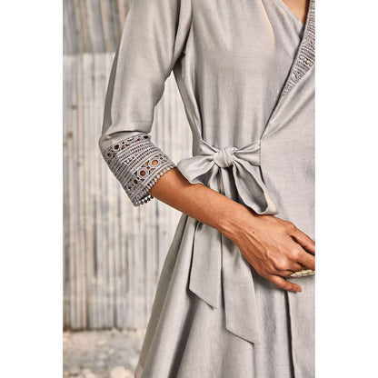charkhee Grey Wrap Co-Ord (Set of 2)