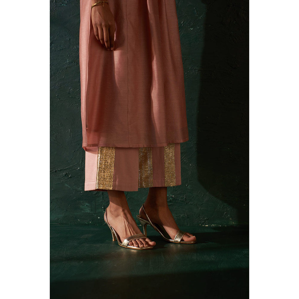 Charkhee Midas Old Rose Chander Kurta with Pant & Dupatta (Set of 3)