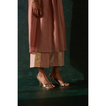 Charkhee Midas Old Rose Chander Kurta with Pant & Dupatta (Set of 3)