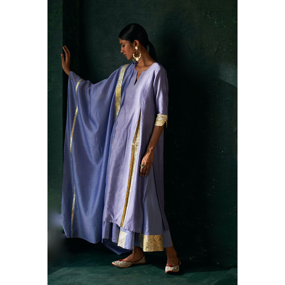 Charkhee Midas Lavender Chander Kurta with Pant & Dupatta (Set of 3)