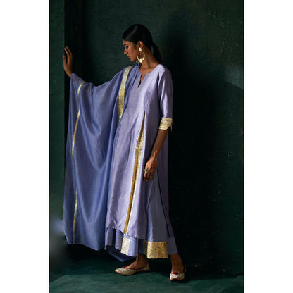 Charkhee Midas Lavender Chander Kurta with Pant & Dupatta (Set of 3)