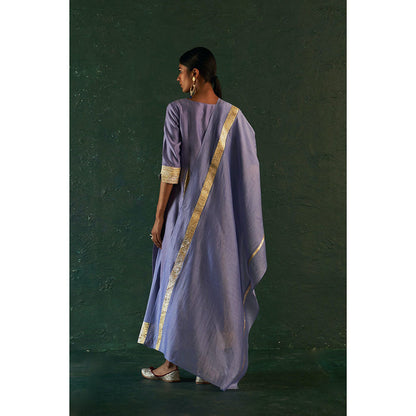 Charkhee Midas Lavender Chander Kurta with Pant & Dupatta (Set of 3)