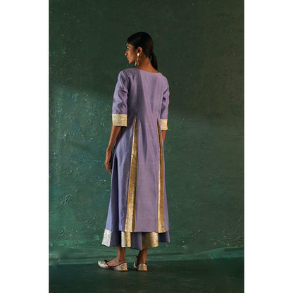 Charkhee Midas Lavender Chander Kurta with Pant & Dupatta (Set of 3)
