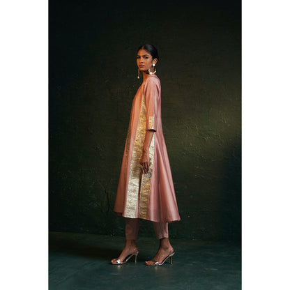 Charkhee Midas Rose Pink Chander Kurta with Pant & Dupatta (Set of 3)