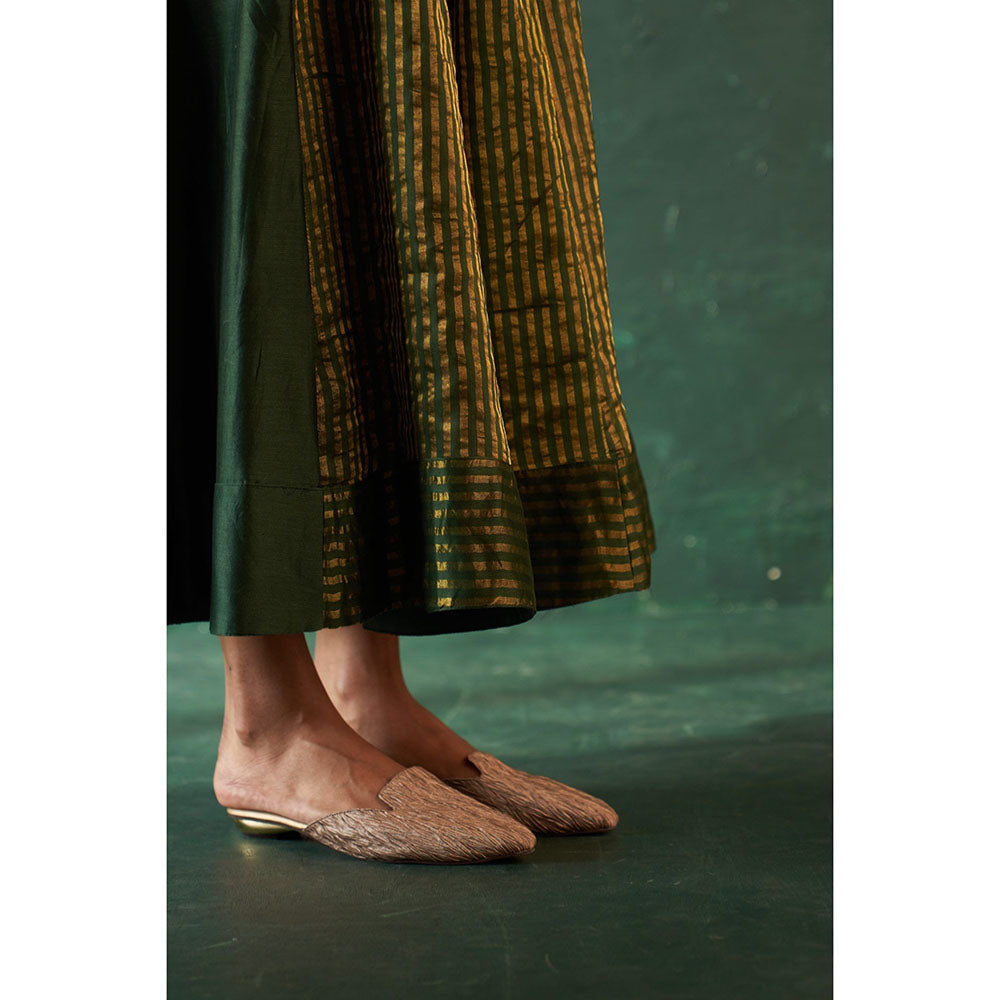 Charkhee Midas Tissue Stripes Palazzo Kurta With Dupatta (Set of 3)