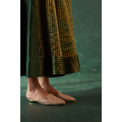 Charkhee Midas Tissue Stripes Palazzo Kurta With Dupatta (Set of 3)