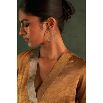 Charkhee Midas Gold Tissue Kurta (Set of 3)