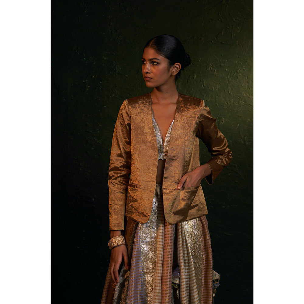 Charkhee Midas Gold Tissue Blazer