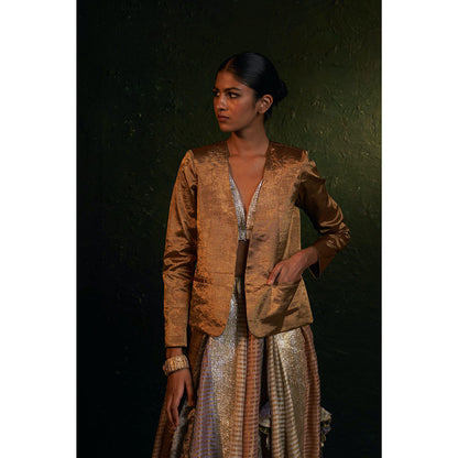 Charkhee Midas Gold Tissue Blazer